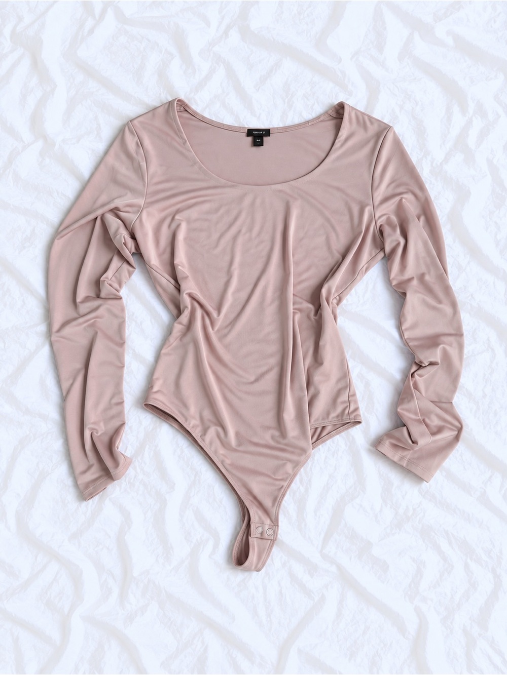 Express Long Sleeve Scoop Bodysuit - Dusty Rose